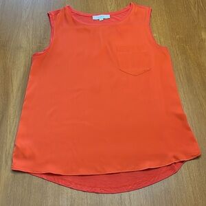 LOFT Sleeveless Pocket Tank Top - Bright Coral